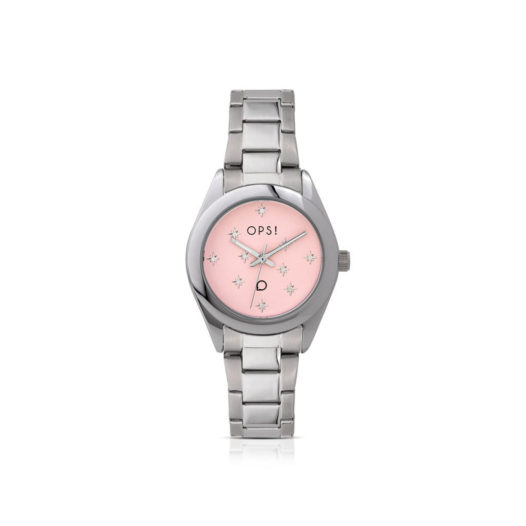 Orologio Donna Ops Acciaio Quarzo Rosa Stelle Lucenti OPSPW-1058-2950